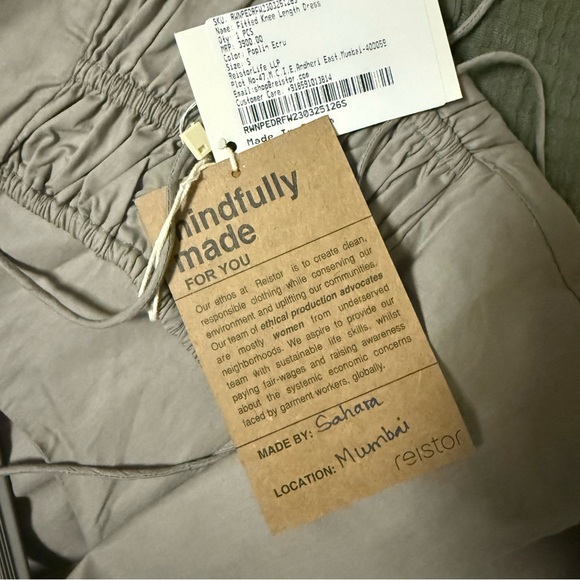 Reistor Fitted Knee Length Poplin Ecru Dress Small - Picture 8 of 8